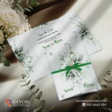 Floral Wedding Invitation Cards Green 148