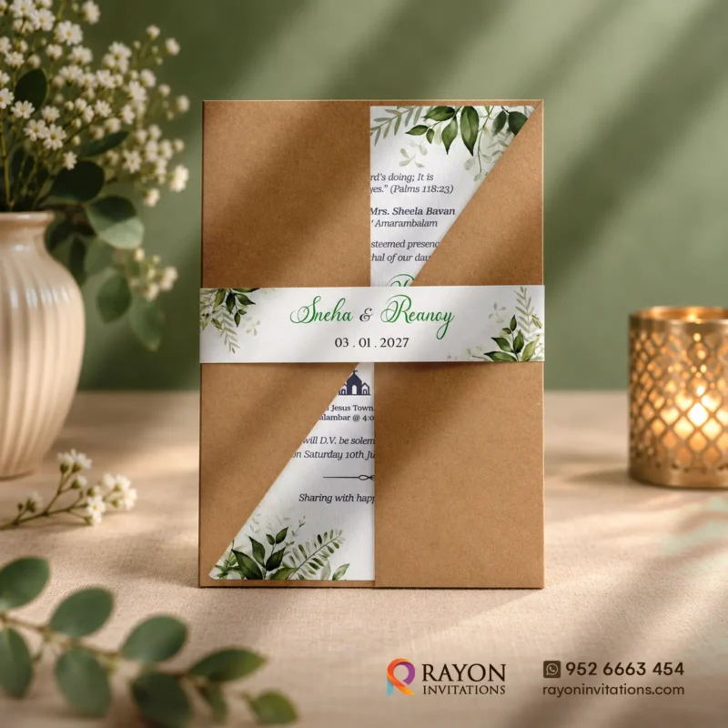 Christian Wedding Invitation Cards online Thrikkakara