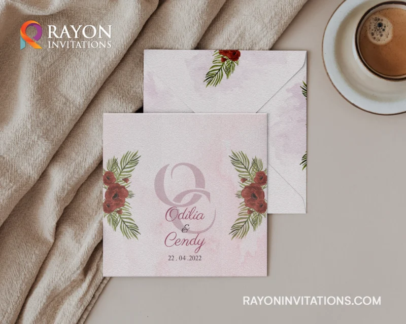 Christian Floral Wedding Invitation Cards online