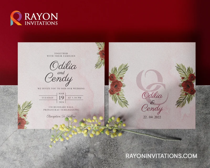 Muslim Floral Wedding Invitation Cards online