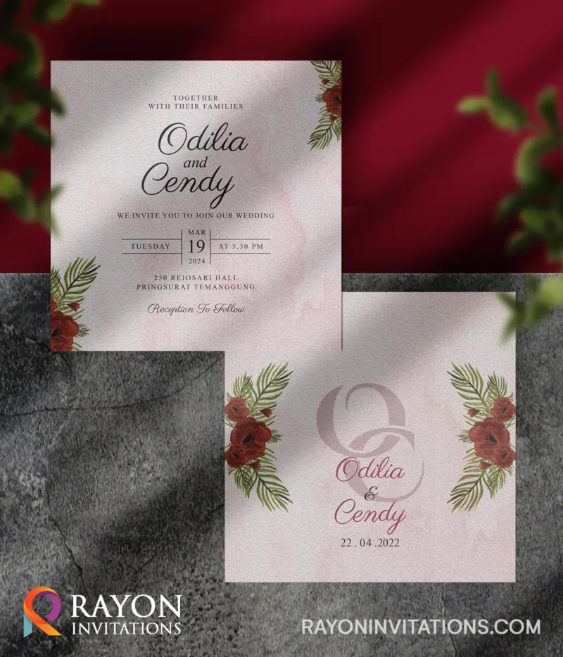 Muslim Floral Wedding Invitation Cards online