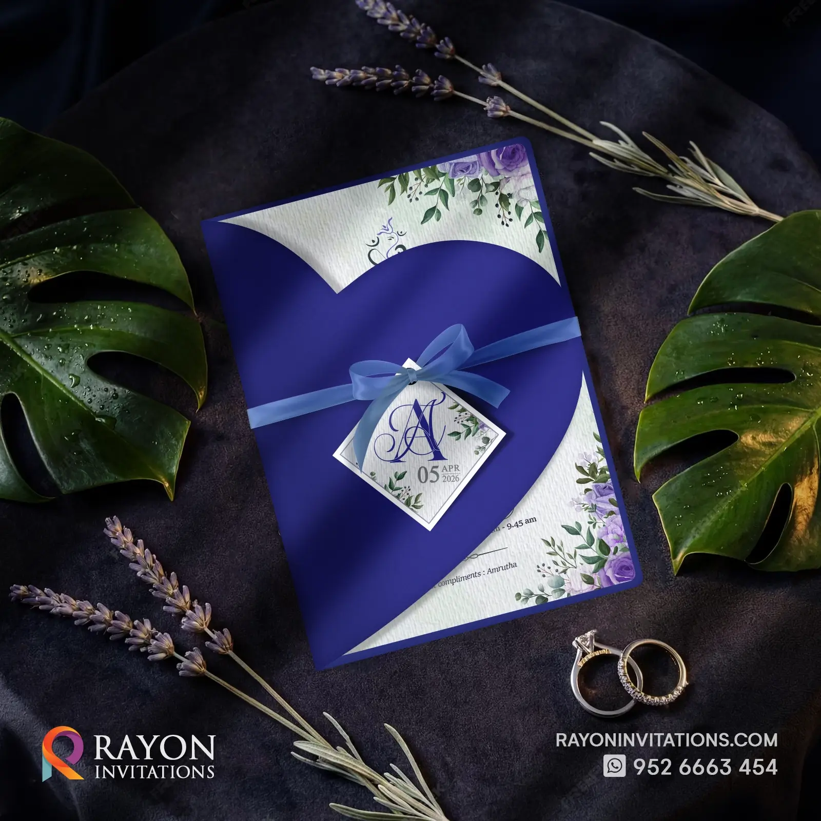 Customised Wedding Invitation Cards Blue 016b Customised Wedding Invitation Cards Blue 016b