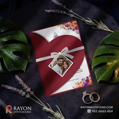 Customised Wedding Invitation Cards Red 016r