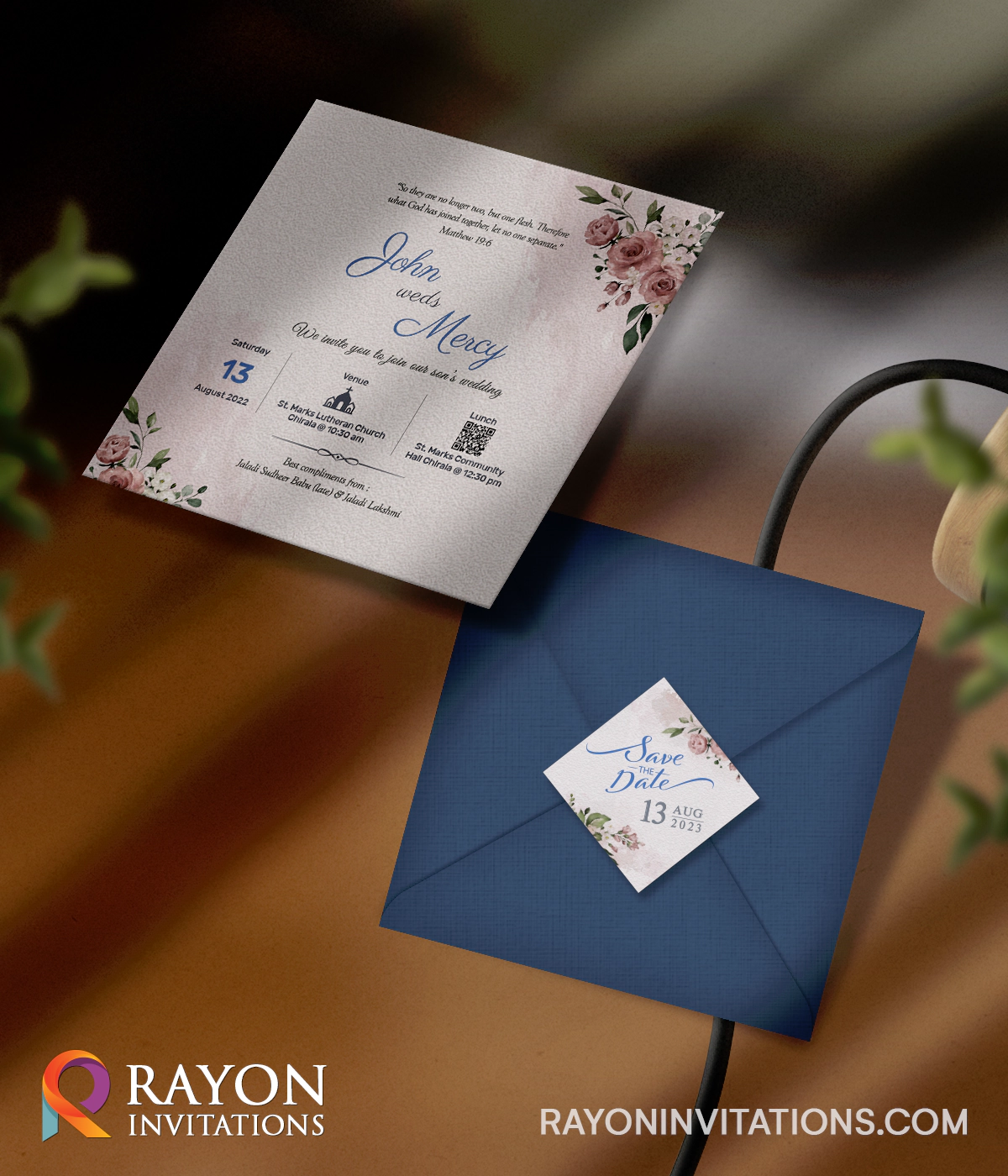 Christian Wedding Invitation Cards online Thrissur