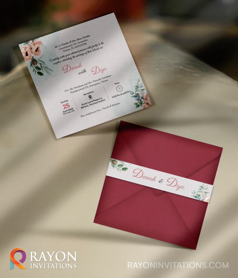 Hindu Wedding Invitation Cards and printing Paravur