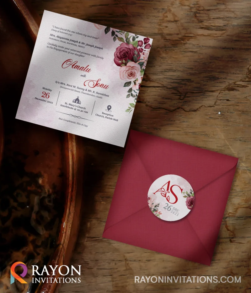 Christian Wedding Invitation Cards online Kollam