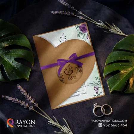Customised Wedding Invitation Cards Kraft 016c2